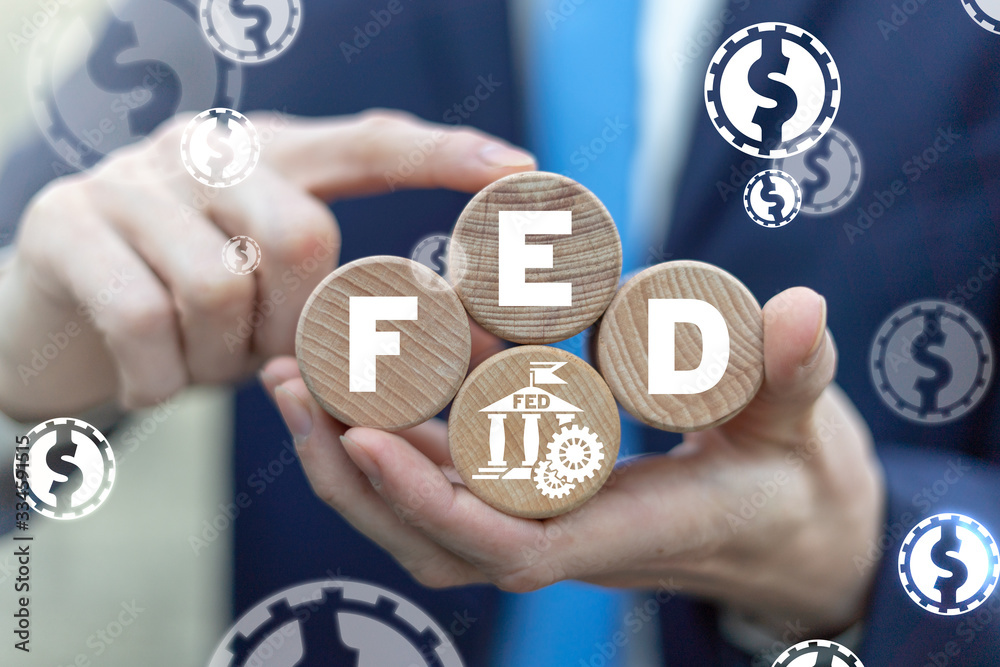 FED Federal Reserve System USA Government Regulation Interest Rate Concept.